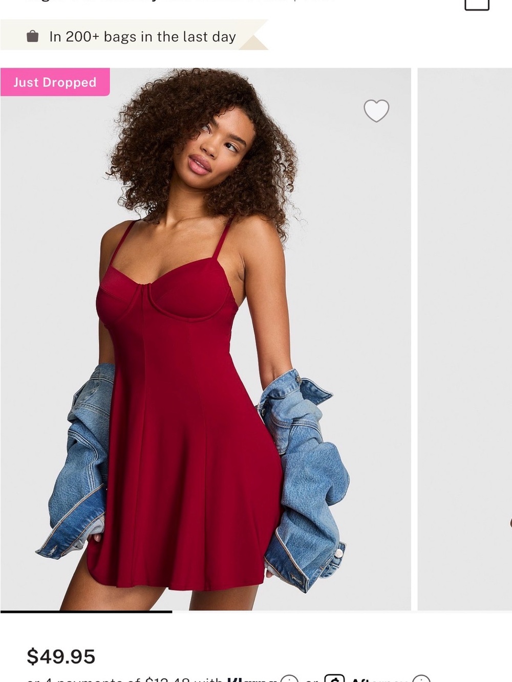 PINK Victoria's Secret Burgundy Mini Fit-and-Flare Dress